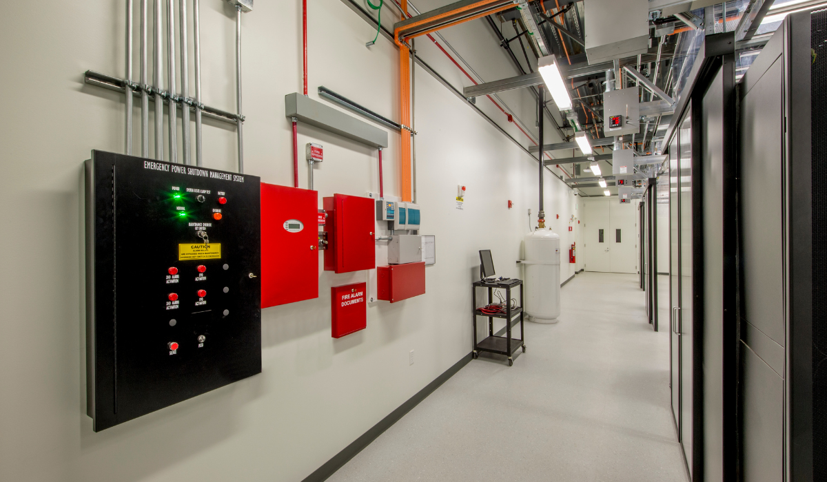 Fire alarm control panel serviced by Boss Fire NFPA-certified technicians